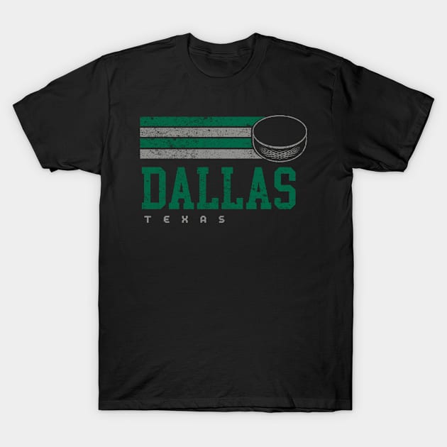 Dallas Hockey Retro Vintage Stripes T-Shirt by Ruffeli